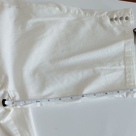 Bandolino Cream Denim Cotton Shorts/Belt Sz 14 - Picture 8 of 15